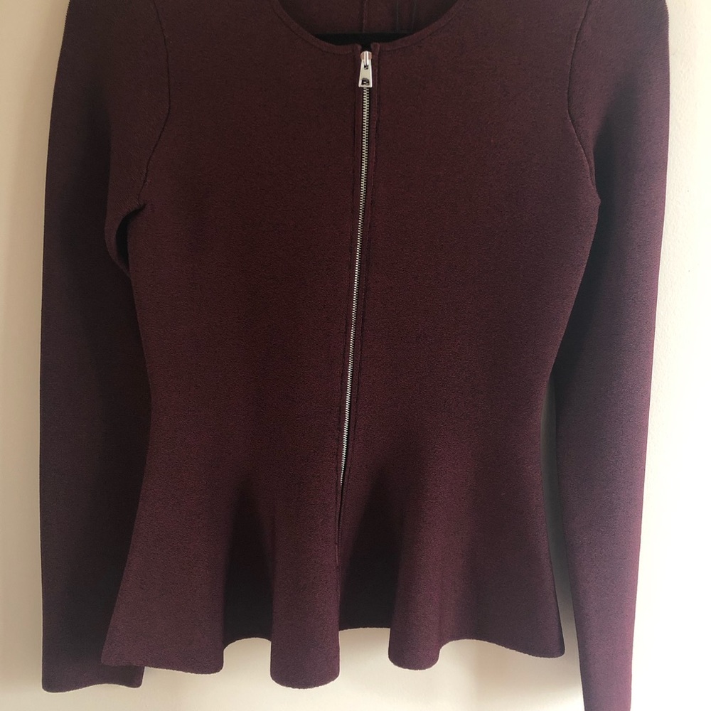 Theory Burgundy Sweater Jacket